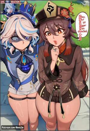 Порно комикс Furina And Hu Tao, Tag Team Threesome. Renz3n